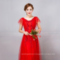 Q033 Slim Sleeves Hot Red Elegant Lce Mother of Bride Dress